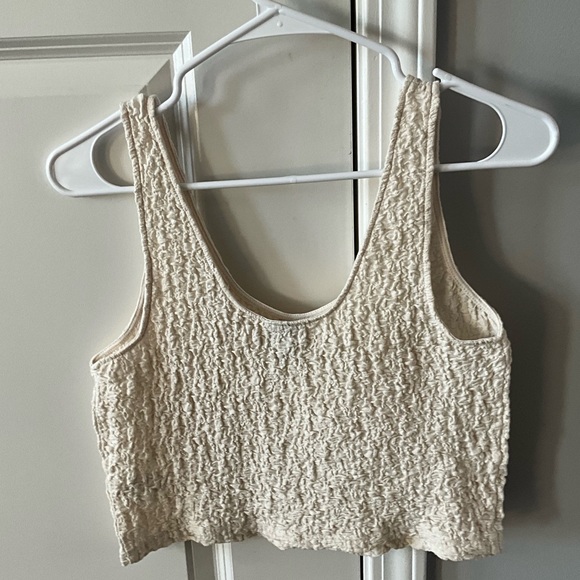 CREAM TEXTURED TANK TOP - Picture 4 of 4
